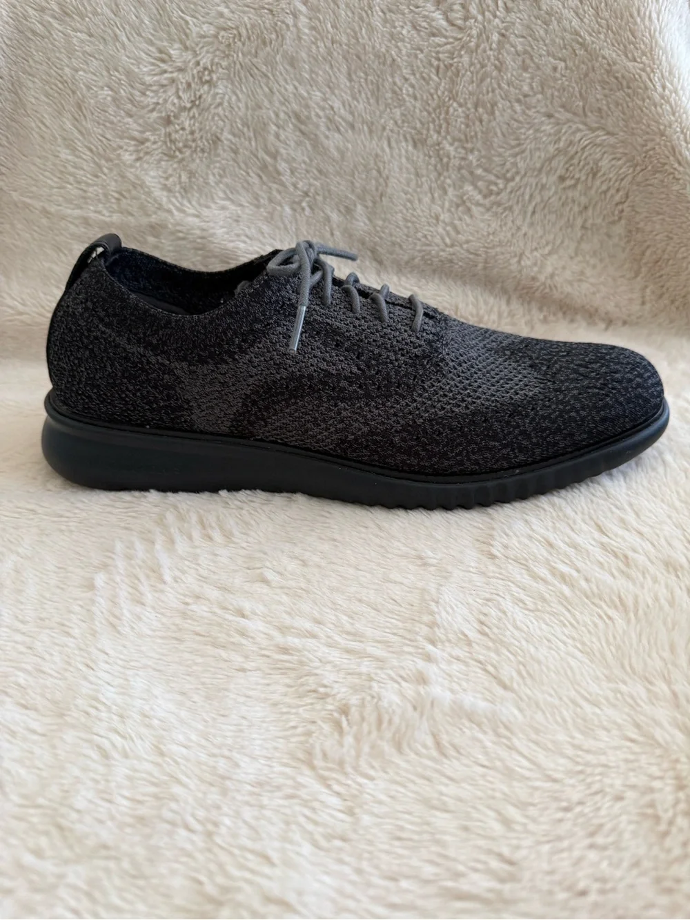 NWOB COLE HAAN x ZEROGRAND Gray Black Stitchlite Wingtip Knit Oxford Sneakers